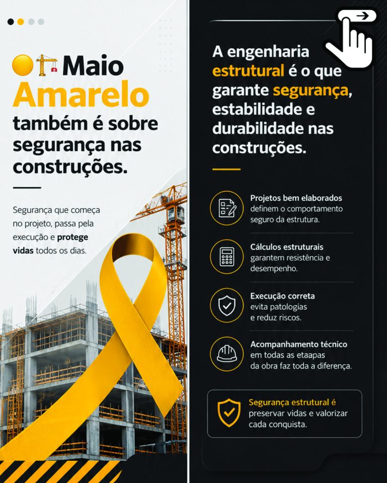 Maio amarelo e segurança estrutural nas obras